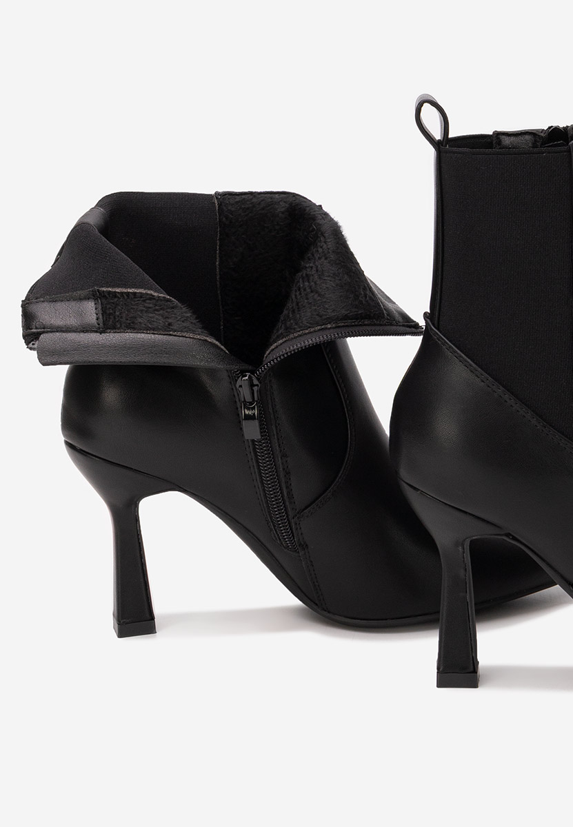 Bottines à talon fin noires Olivinia
