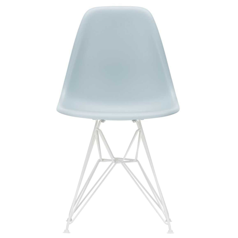 Vitra Eames DSR stoel wit gepoedercoat onderstel, Ice Grey