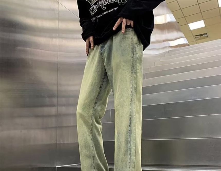 Mimiyox - Mid Rise Washed Loose-Fit Jeans