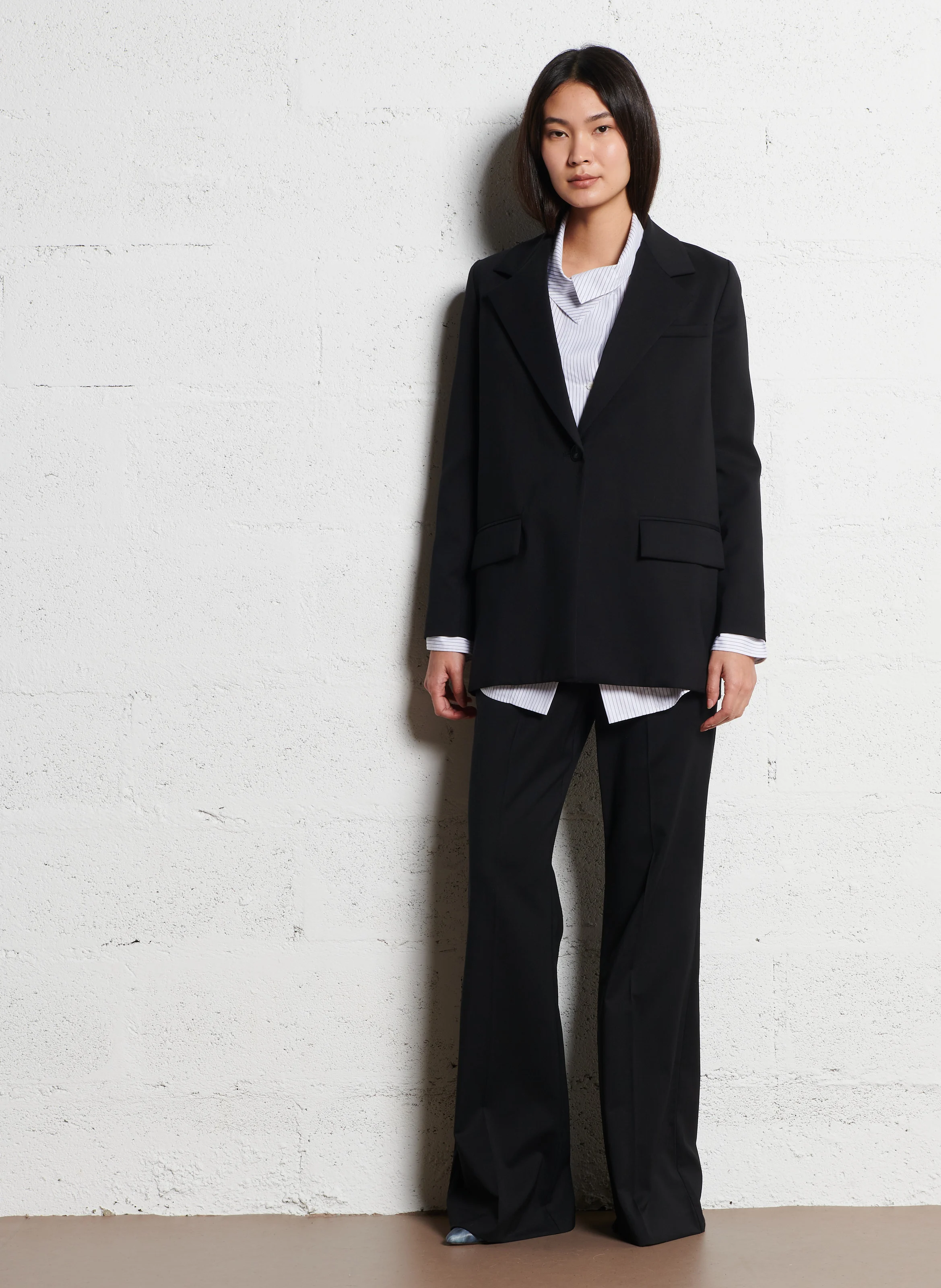 MILO - Pantalon flare en laine| Noir