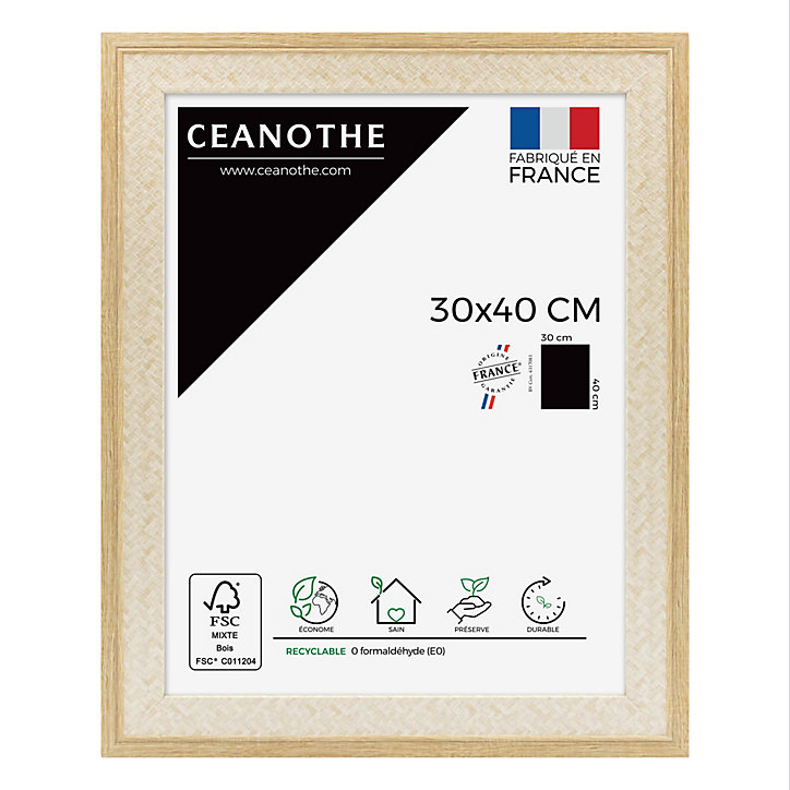 Cadre bois Palma nature Ceanothe l.30 x H.40 cm