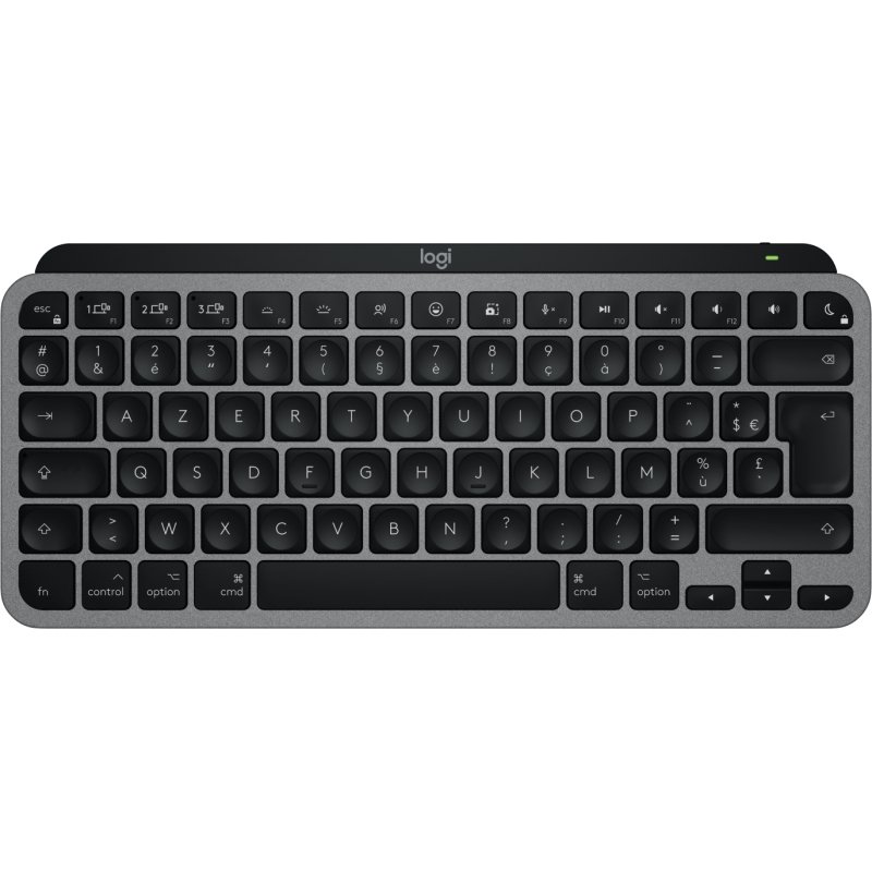Logitech MX Keys Mini For Mac clavier maison/bureau Bluetooth AZERTY Français Noir, Gris