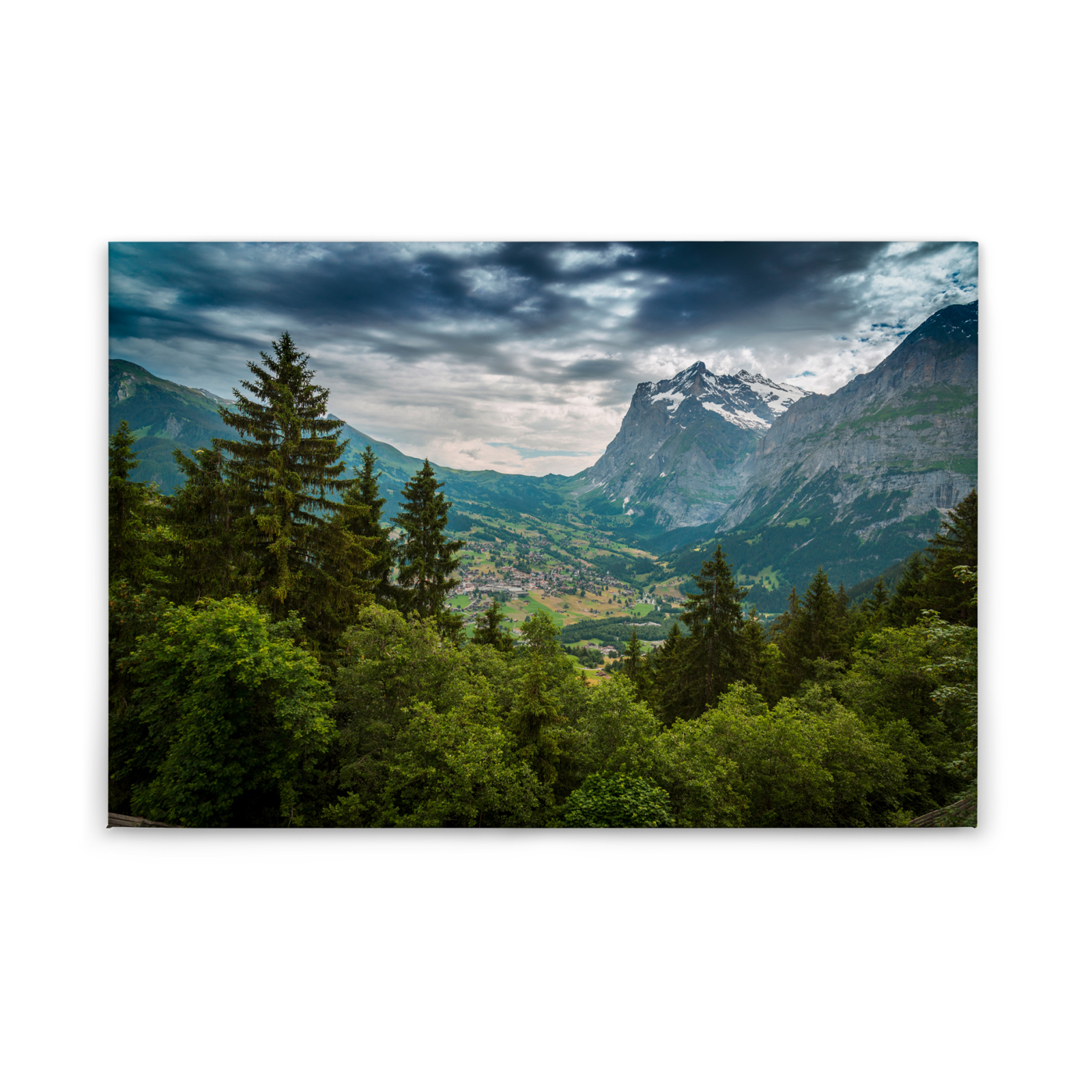 Leinwandbild LANDSCHAFT BERGE - grün - 90x60 cm
