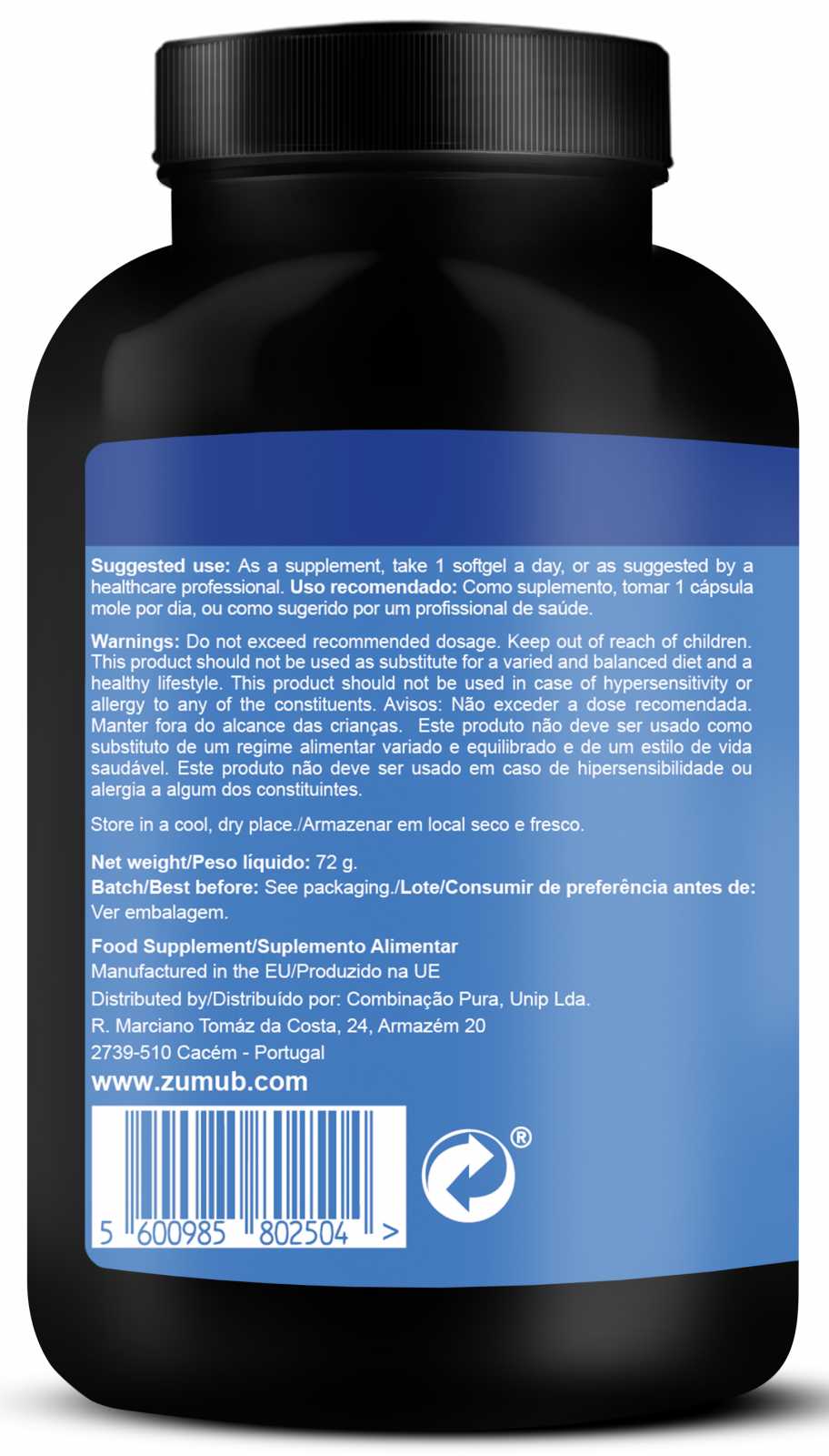 Zumbum Vitamina E 60 cápsulas gelatinosas