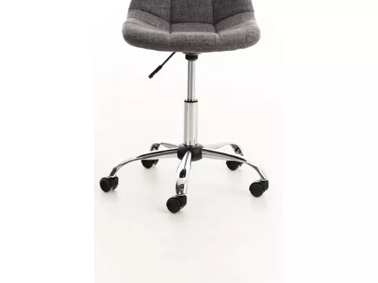 Chaise de bureau - Tissu & Métal chromé - Gris clair - Emil