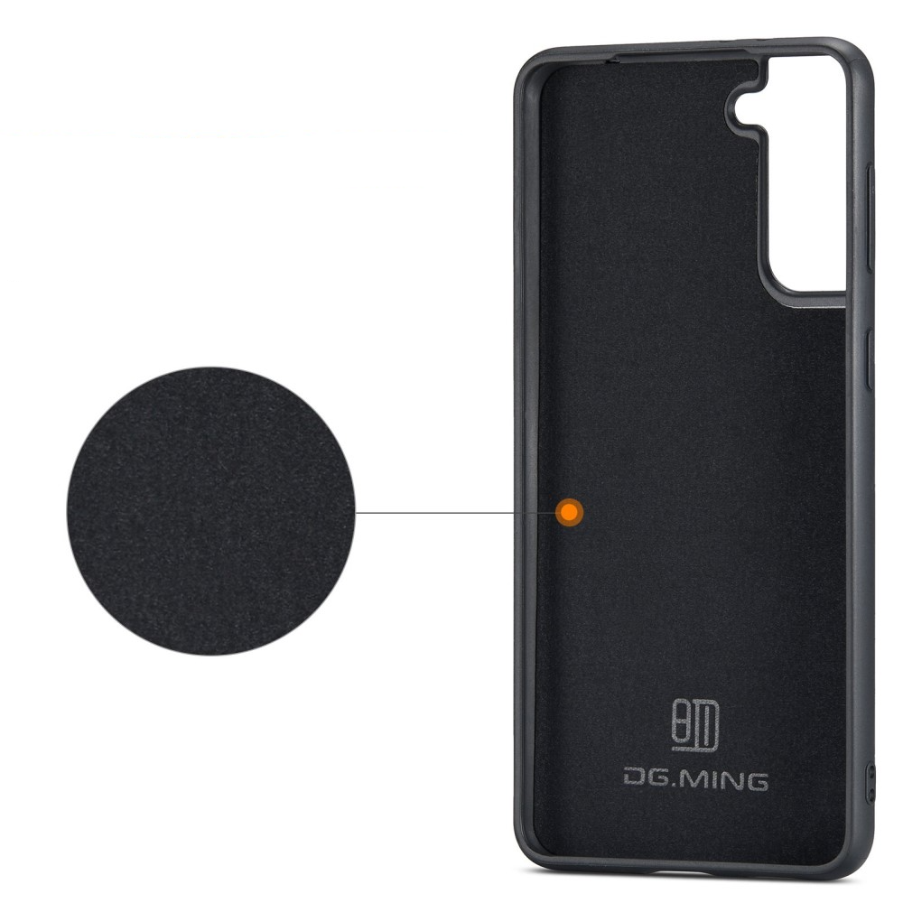2in1 Samsung Galaxy S23 5G Leder Hülle Wallet   Magnetisches Kreditkartenfach - Dunkelbraun