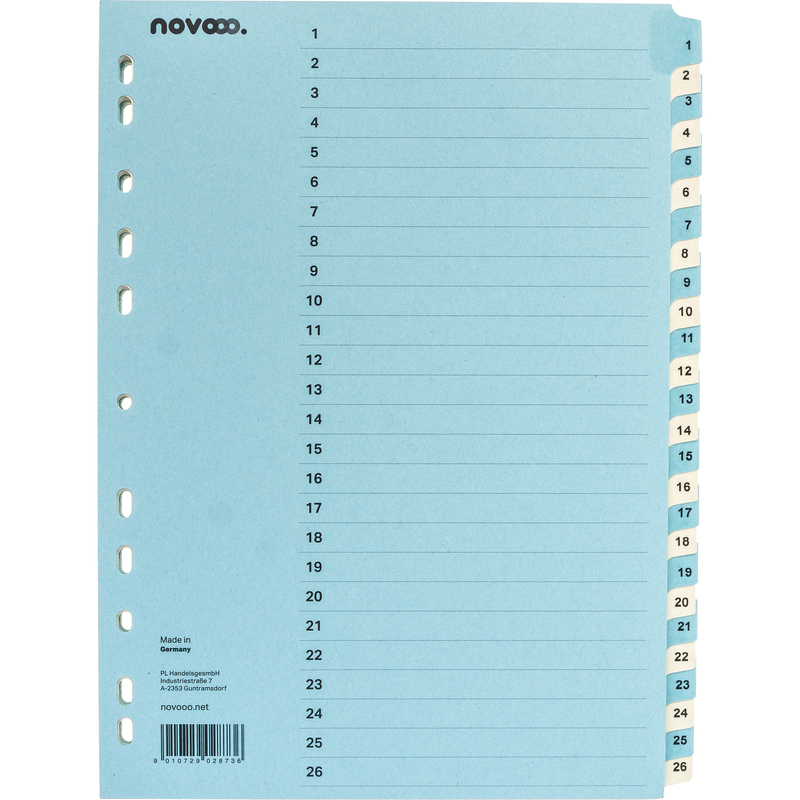 novooo Register, blau/beige, A4, 1-52