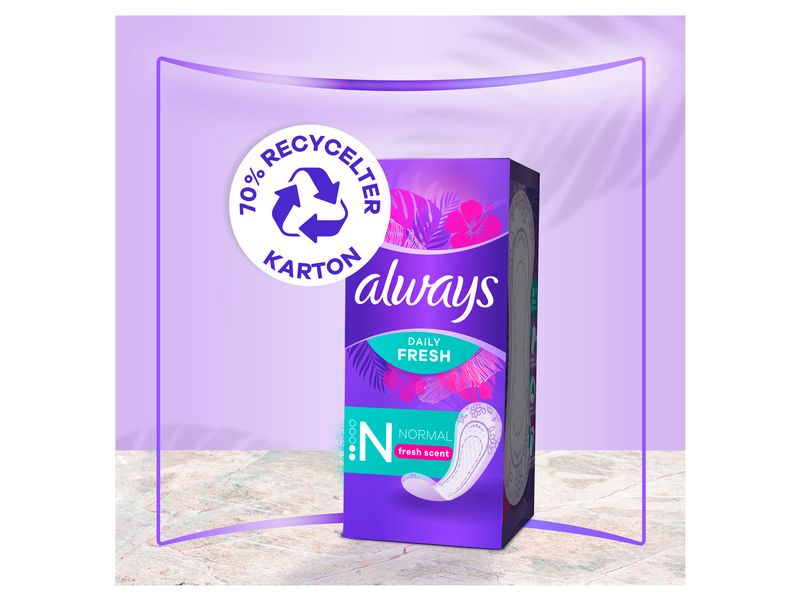 Always Slipeinlage Daily Fresh Normal mit Frischeduft 76 St Hochwertige Einlagen mit saugfähigem Kern
