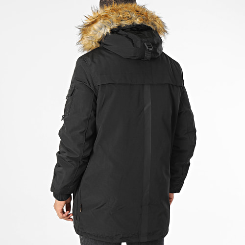 Parka Capuche Fourrure Noir