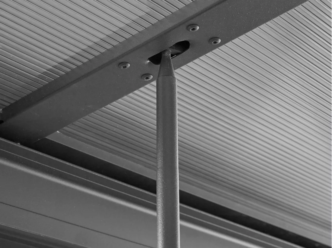 Pergola adossée en aluminium avec toit coulissant - 12m² - anthracite - IZEDA