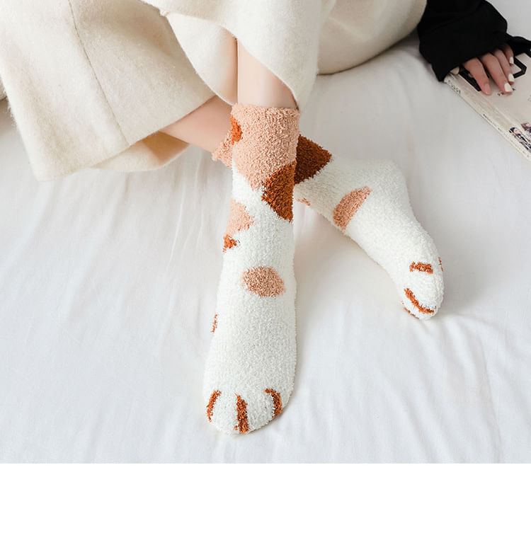 Auroriola - Kattenpoot Fleece Sokken