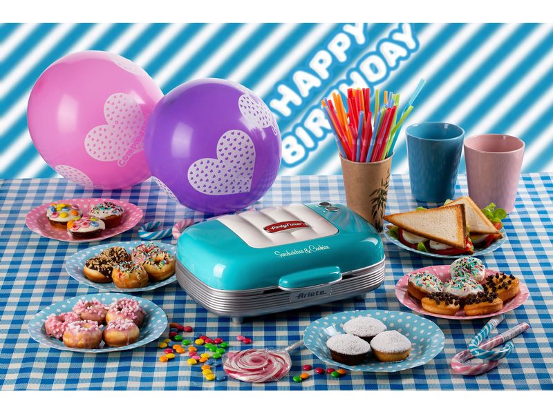 Ariete Multifunktionsgrill Party Time ARI-1972-BL 700 W, Bl Sandwich- und Keksmaschine