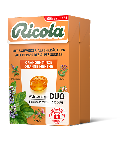 Ricola Kräuterbonbons Pastillen Original ohne Zucker mit Stevia Box 50 g