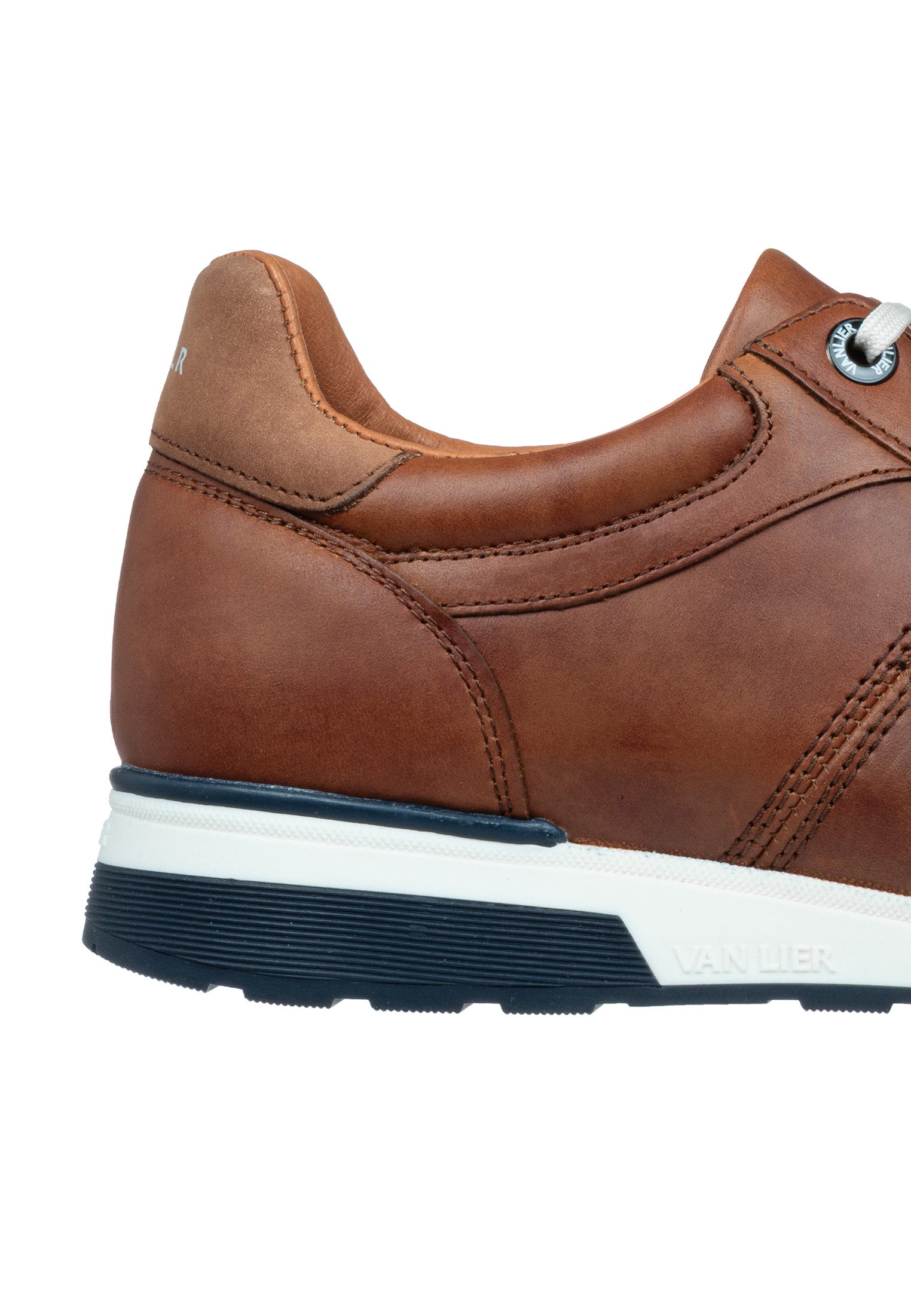 Cognac gladleren Positano sneaker
