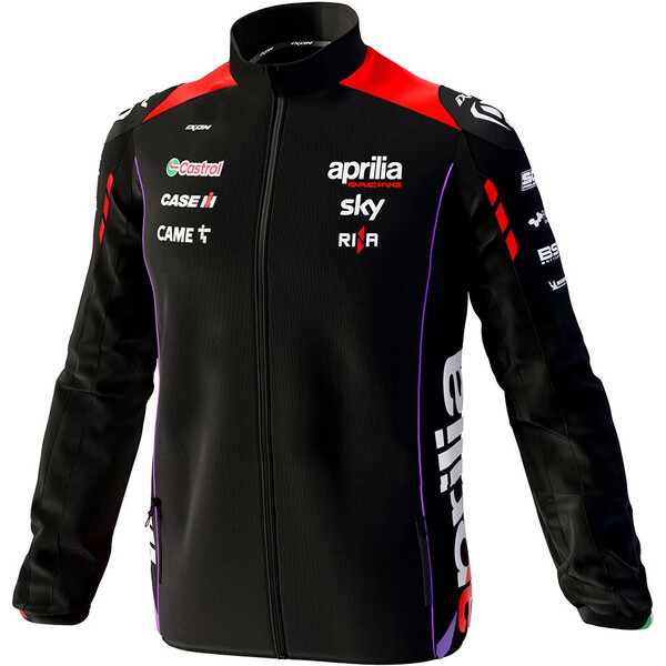 Ixon - Sweat zippé enfant Aprilia 24 Noir / Rouge fluo / Violet