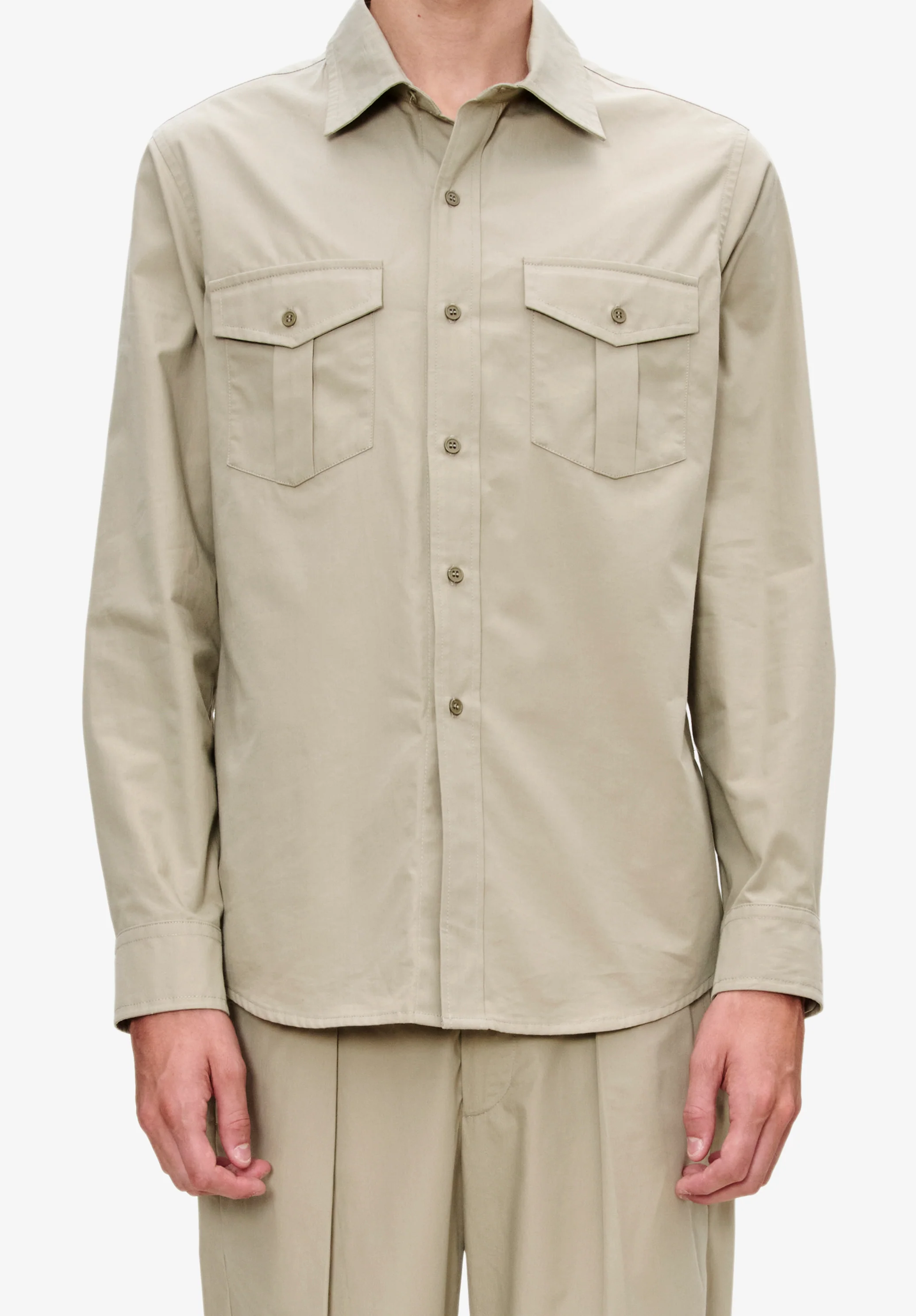 Chemise vert sauge esprit militaire - Vert sauge