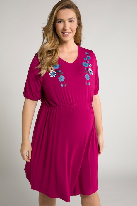 Bellieva-Kleid, Jersey, V-Ausschnitt, Halbarm, Quernaht