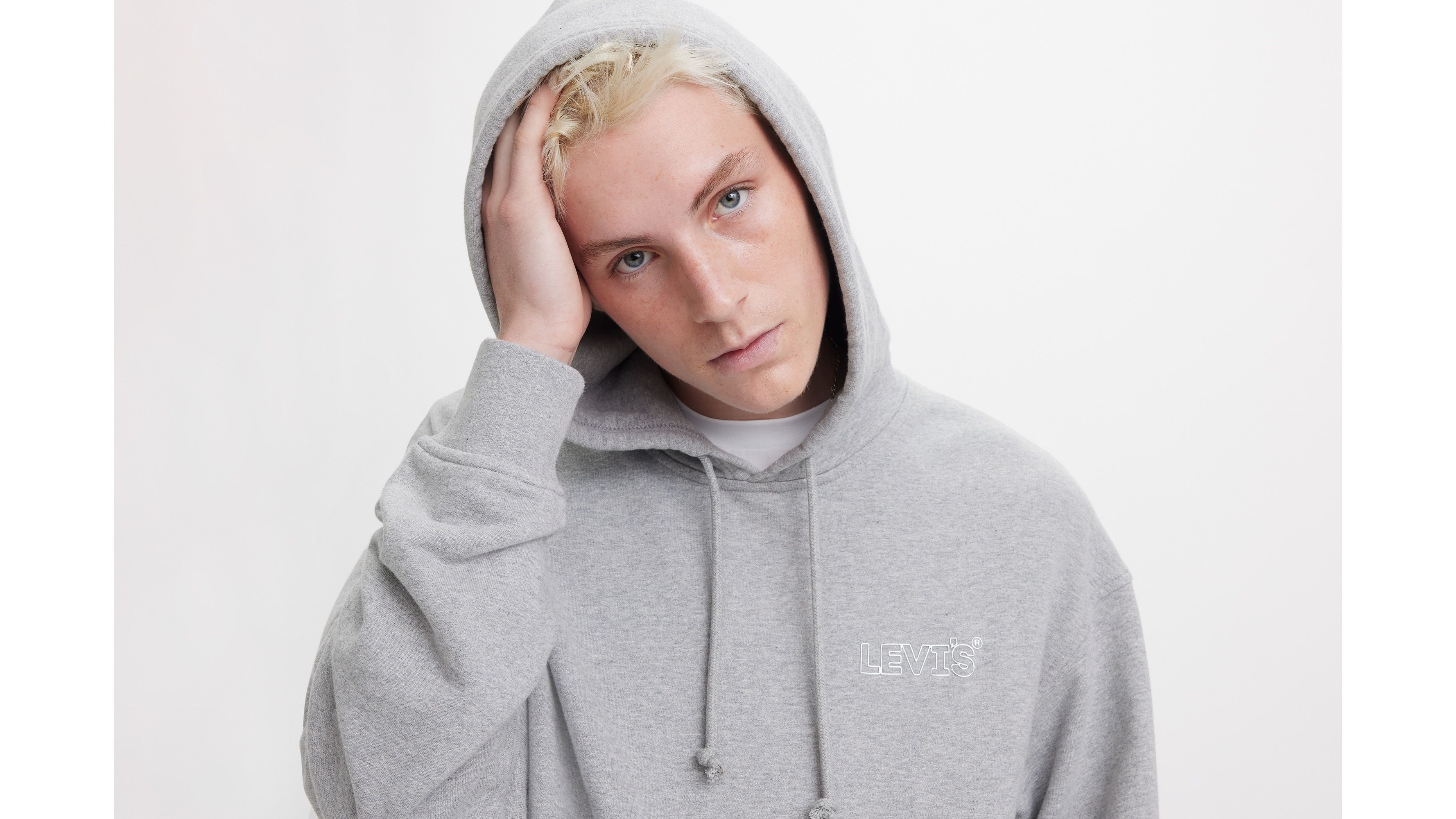 Sweat à capuche graphique relaxed - Chrome Headline Hoodie Midtone Heather Gray - Gris