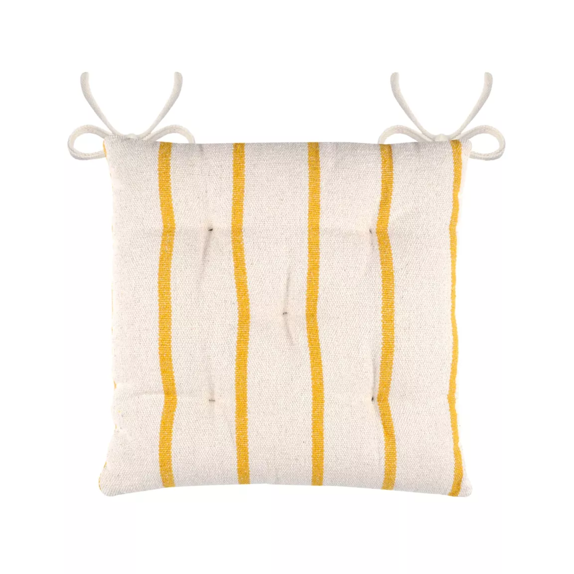 Coussin de chaise extérieur toile de coton (40 x 40 cm) Ocealys Jaune moutarde