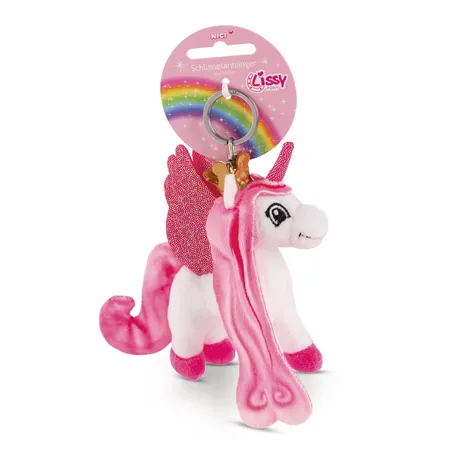 NICI Schlüsselanhänger Lissy PONY Einhorn Tamani 10cm weiß-pink