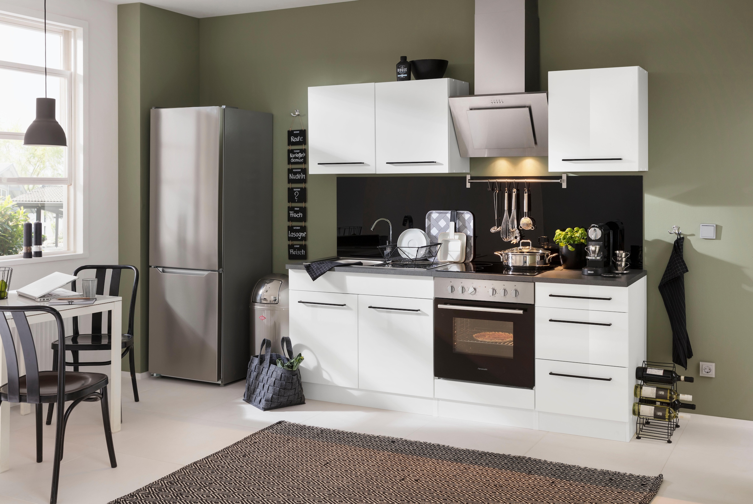 KOCHSTATION Spülenschrank »KS-Tulsa« 100 cm breit, 2 Türen, Metallgriff, MDF Front, inkl. Einbauspüle
