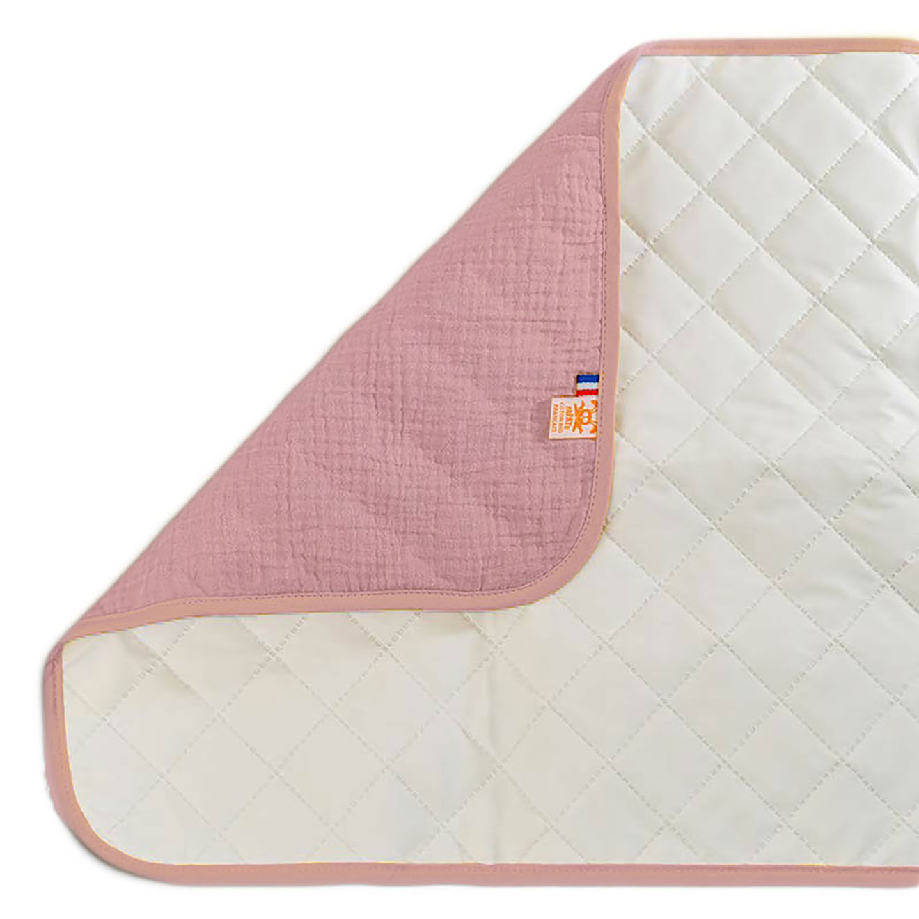 Papate Tapis à Langer Nomade en Coton Bio rose - 65x42 cm