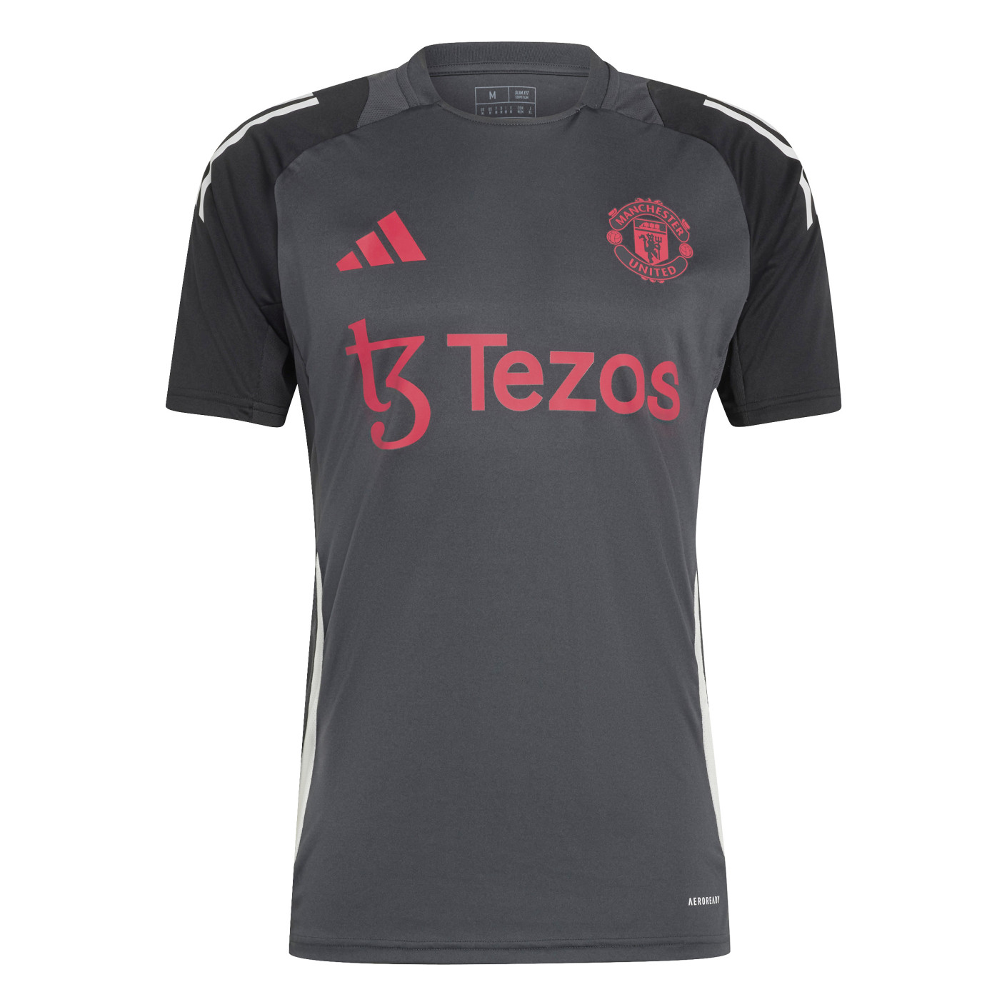 Adidas Manchester United Trainingsshirt Europees 2024-2025 Donkergrijs Zwart Rood Wit