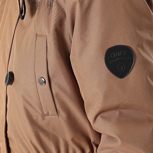 Parka Capuche Fourrure Femme Iris Marron