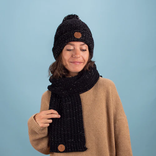 Royal Mojito Noir Lurex - Écharpe Noir pailletté