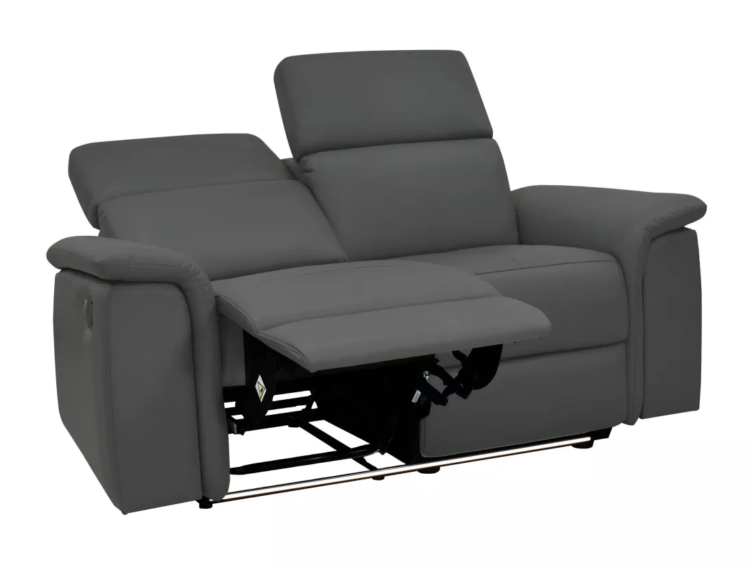 Pareli | Canapé 2 places avec fonction électrique en PU/cuir gris