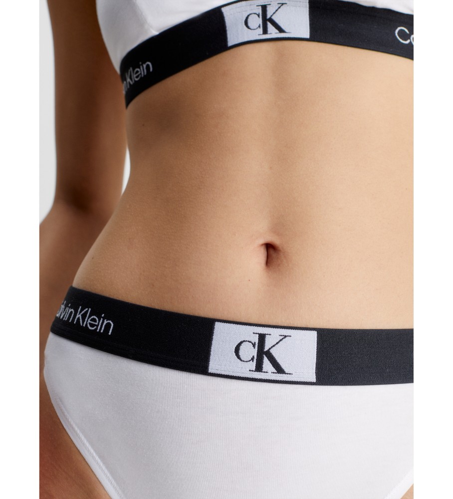 Calcinha brasileira de cintura alta Calvin Klein CK96 branca