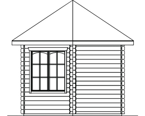 SKAN HOLZ Madeira blokhut paviljoen met vloer en 2 ramen, 420 x 373 cm, natuurlijke afwerking