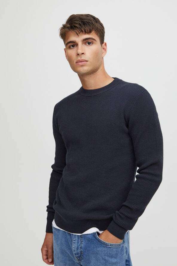 Casual Friday CFKARLO structured crew neck knit Anthracite black