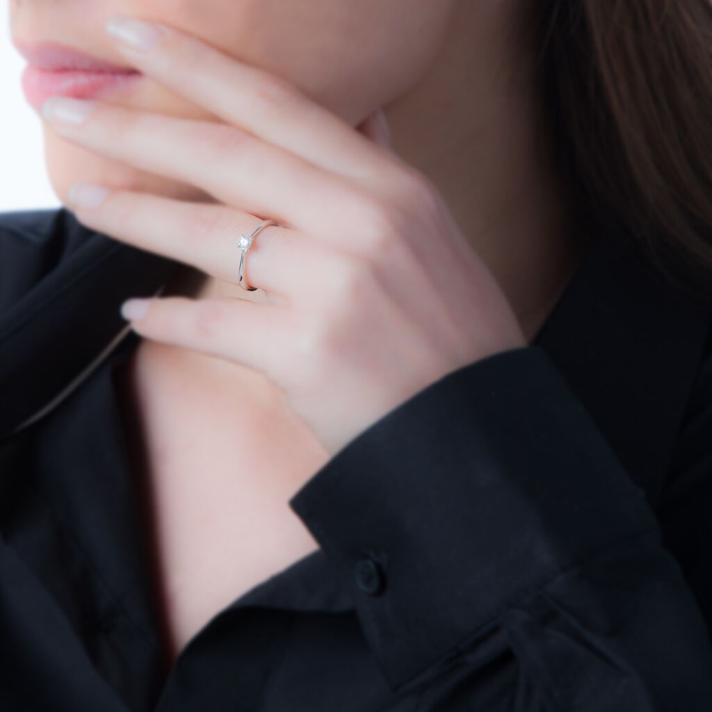 Bague Solitaire Fiona Or Blanc Péridot