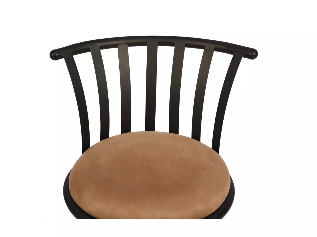Lot de 2 tabourets de bar pivotants style bistrot marron repose pieds 2 hauteurs assises possibles 62/73cm PISTIL 24/29 INCH