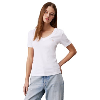 Tee-shirt à manches courtes femme Woven Label CALVIN KLEIN