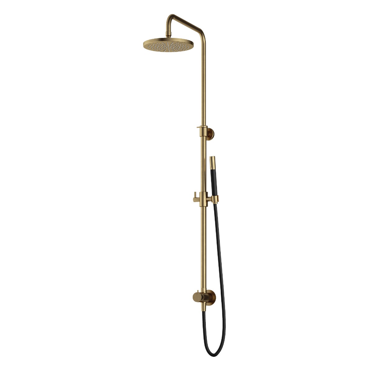 Hotbath Cobber M438 stortdouche met staafhanddouche en 20cm hoofddouche messing geborsteld PVD