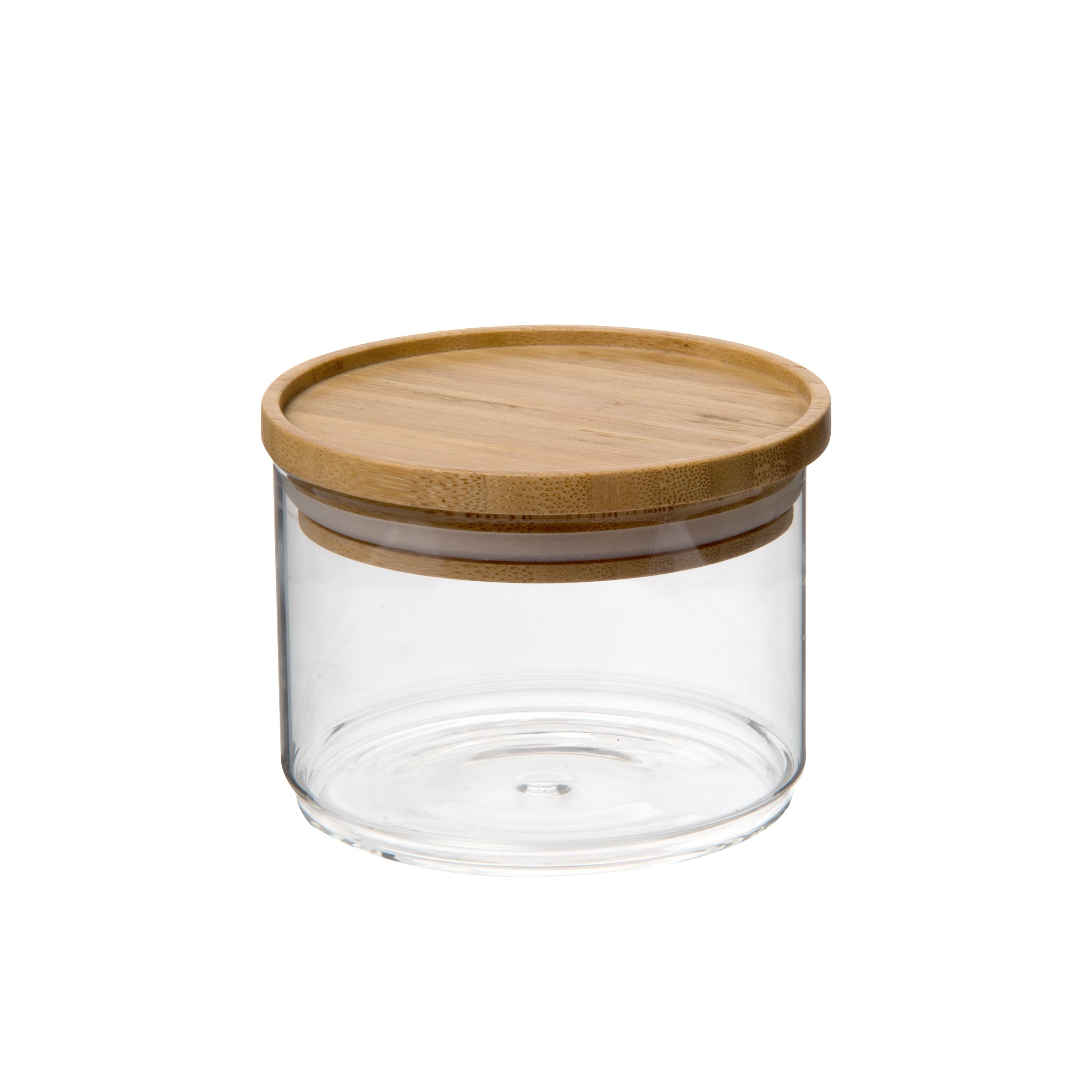 Stapelpot, glas en bamboe, 370 ml