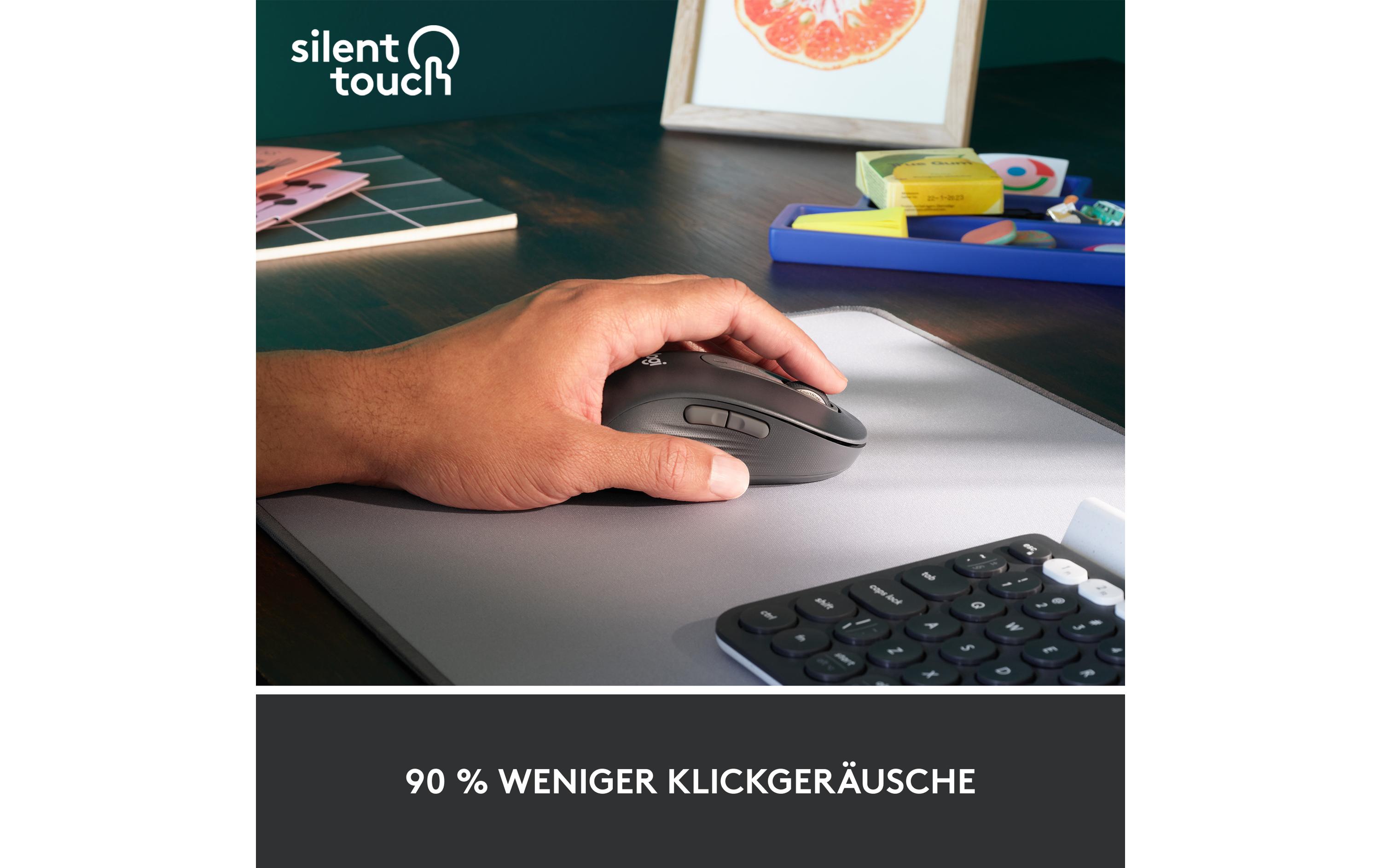 Maus Signature M650 L left GraphitePräzise Wireless-Maus mit «Logitech SilentTouch»-Technologie