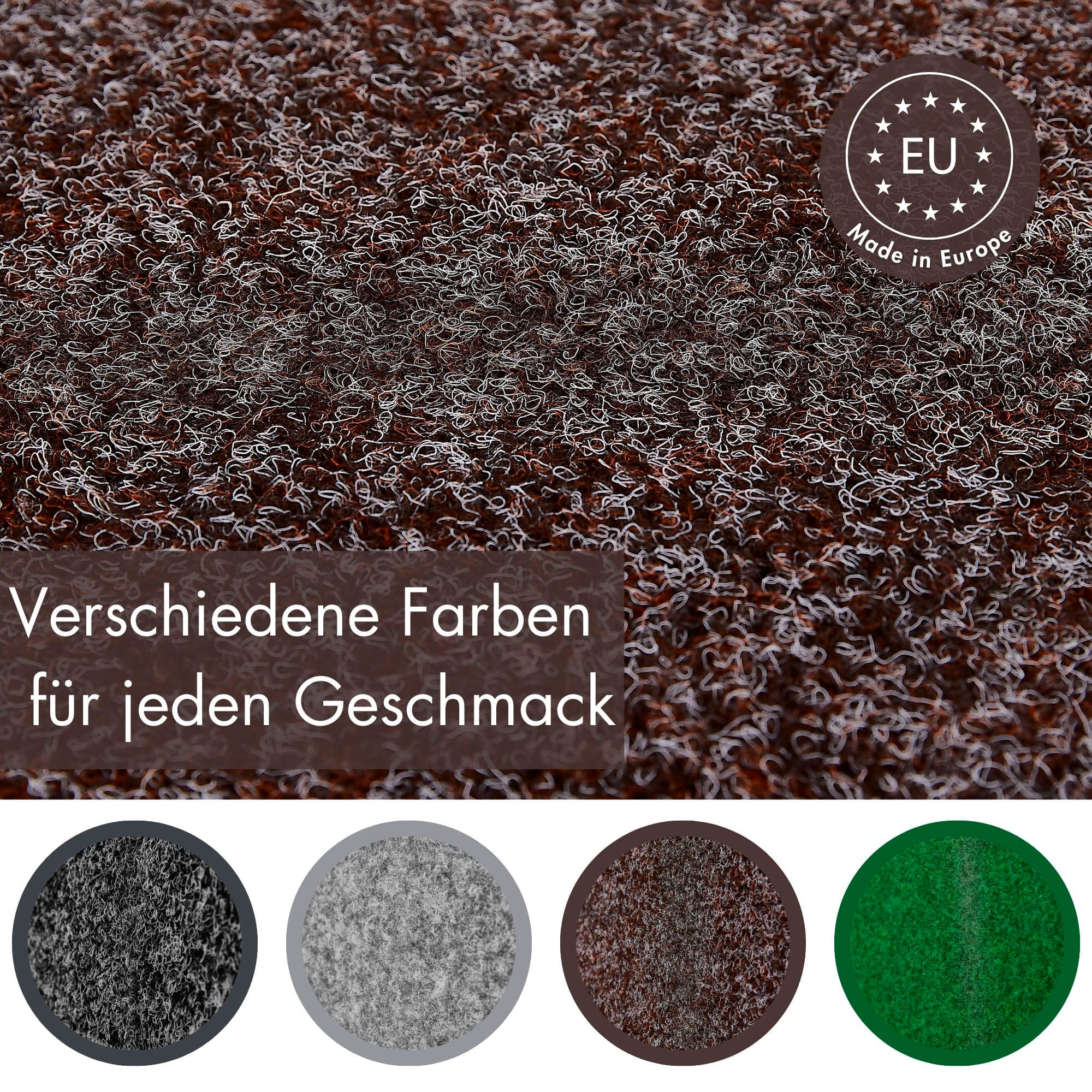 Andiamo Kunstrasen »Aberdeen, Gesamthöhe 10 mm, Made in Belgium« rechteckig mit Drainagenoppen, für Balkon, Terrasse, Wintergarten, Nadelfilzoptik