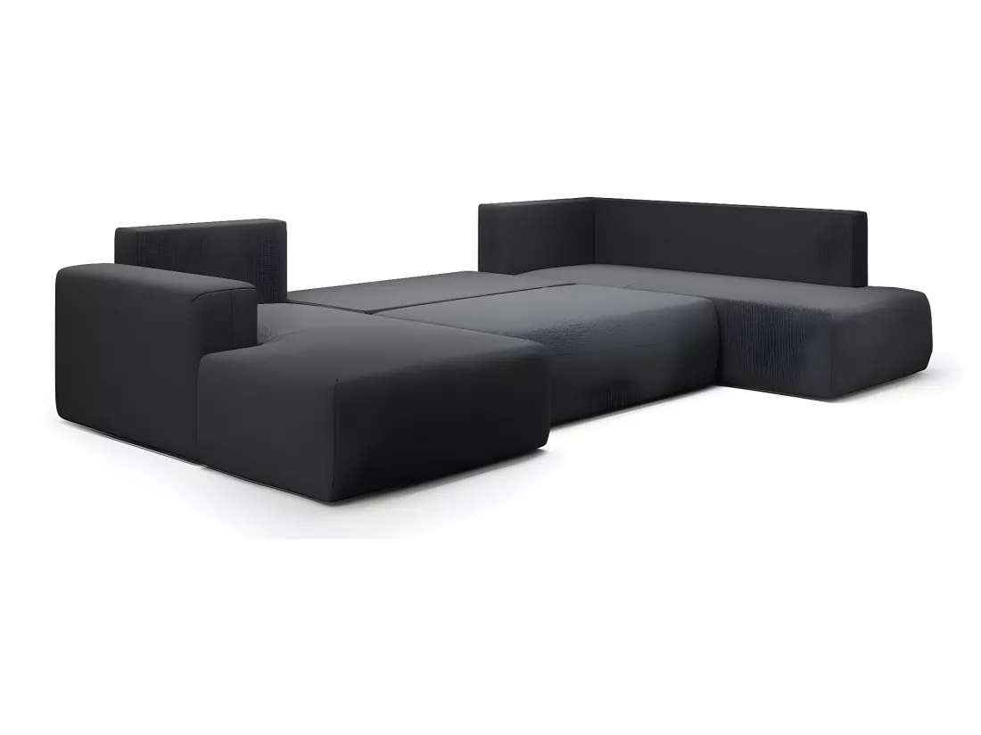 Canapé U 5 places convertible coffre Bliss Gris foncé