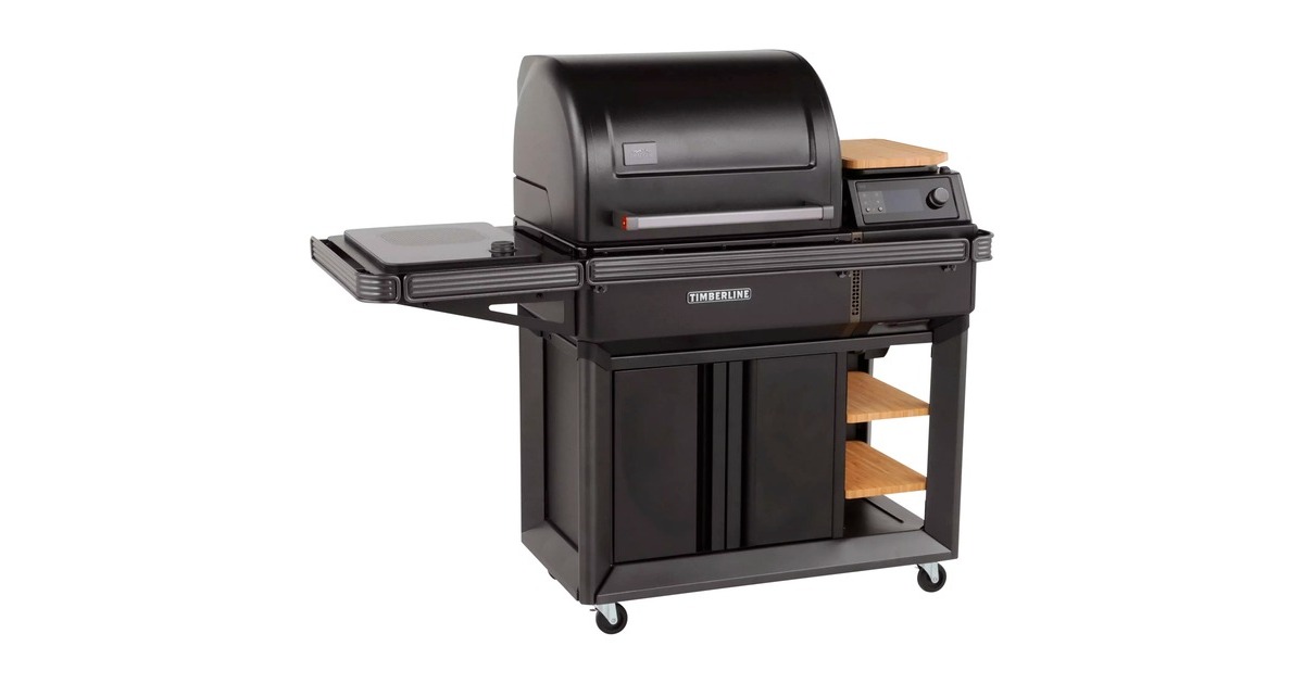 TraegerTimberline Pellet Grill barbecue  (Zwart, WiFIRE, touchscreen, inductiekookplaat aan zijkant)