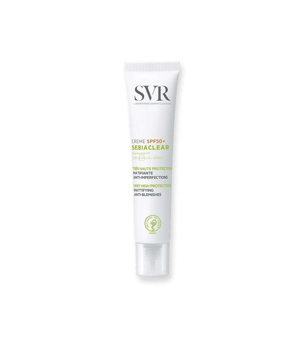 SVR - *Sebiaclear* - Creme solar facial matificante e antimanchas SPF50+ - Pele sensível, mista a oleosa, com tendência acneica