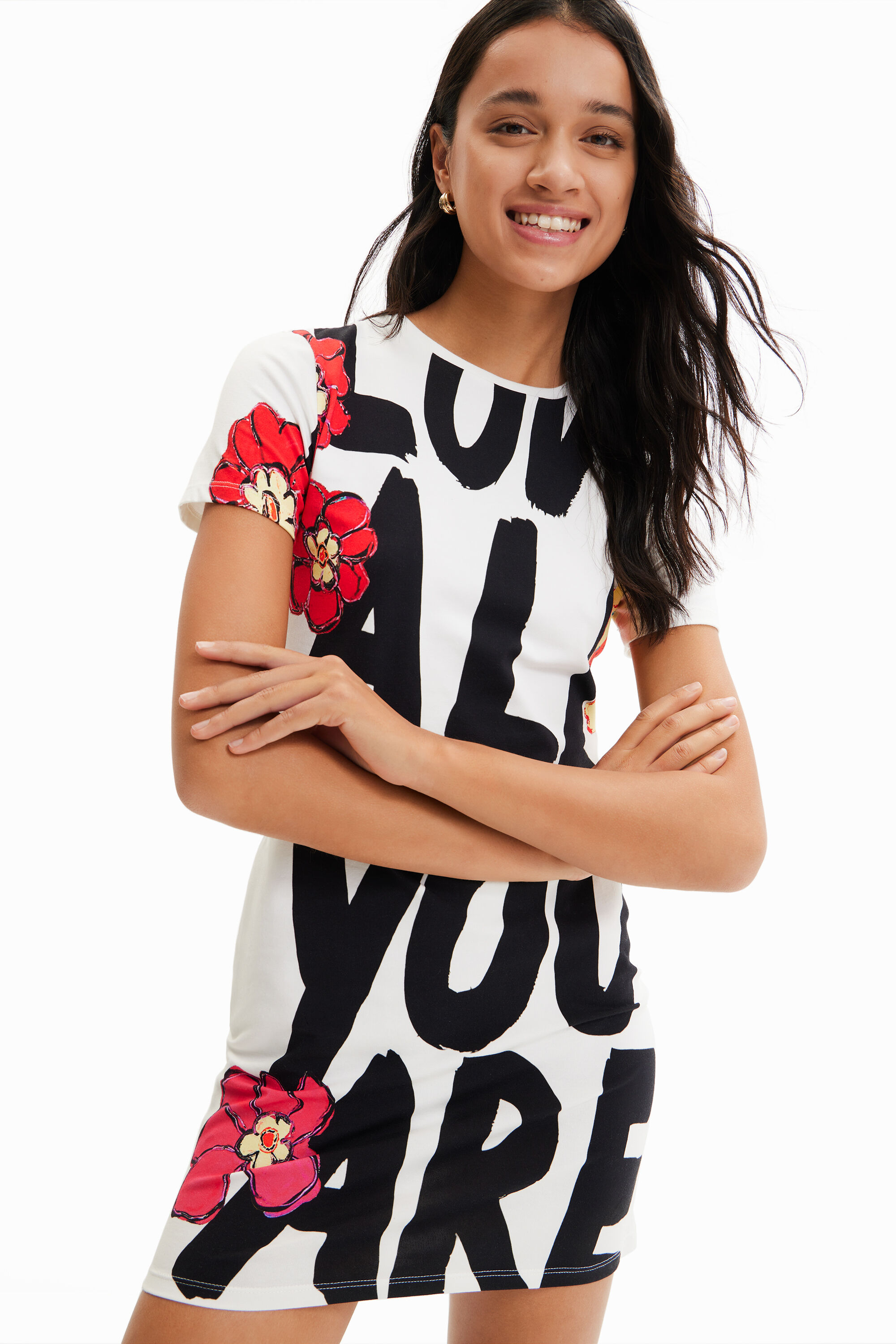 Robe t-shirt ajustée message