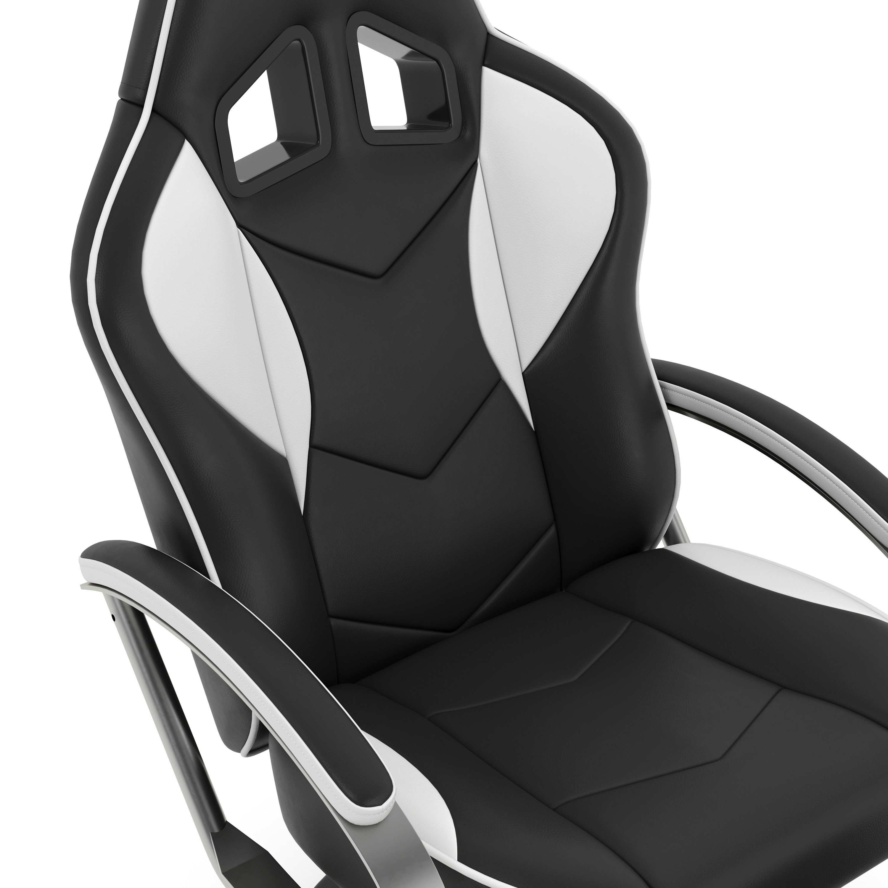 Fernsehsessel Leder mit Fusshocker weiss/schwarz