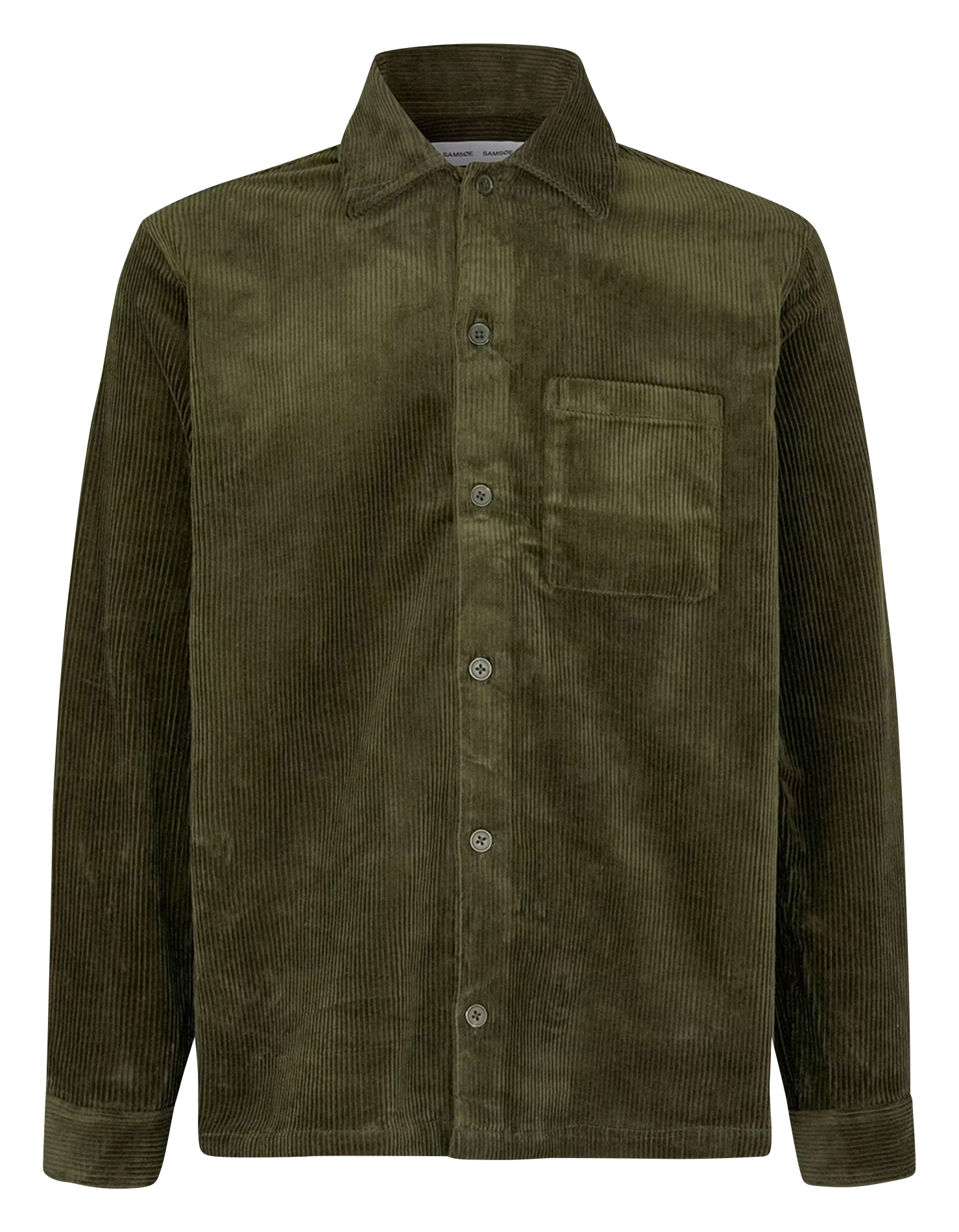 DAMON - Surchemise col classique en coton organique | Vert