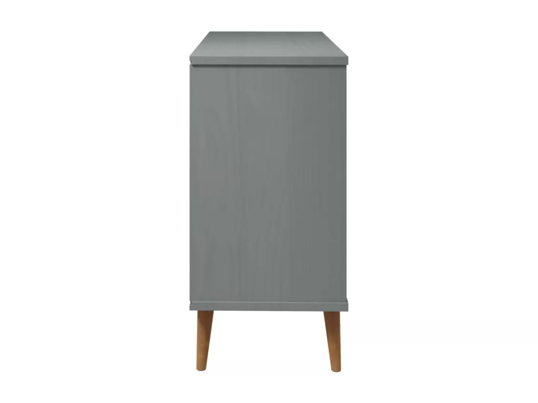 Commode MOLDE Gris 113x40x80 cm Bois de pin massif