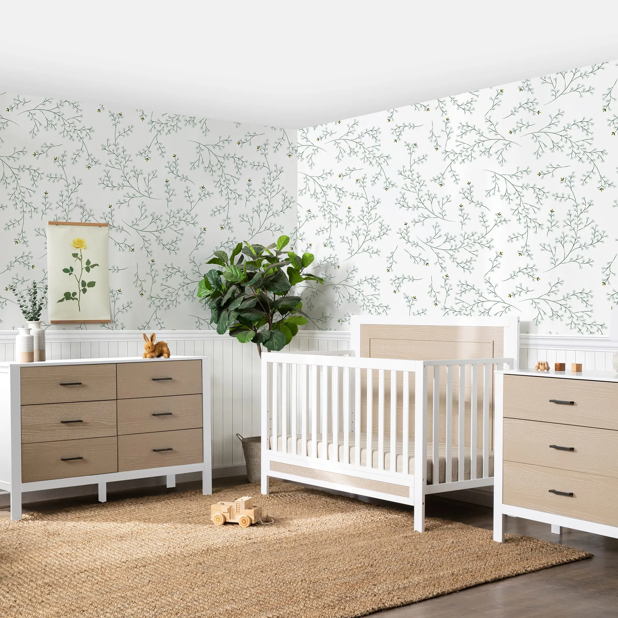 DaVinci Couchette Convertible 4-en-1 Radley - Blanc et Bois Côtier