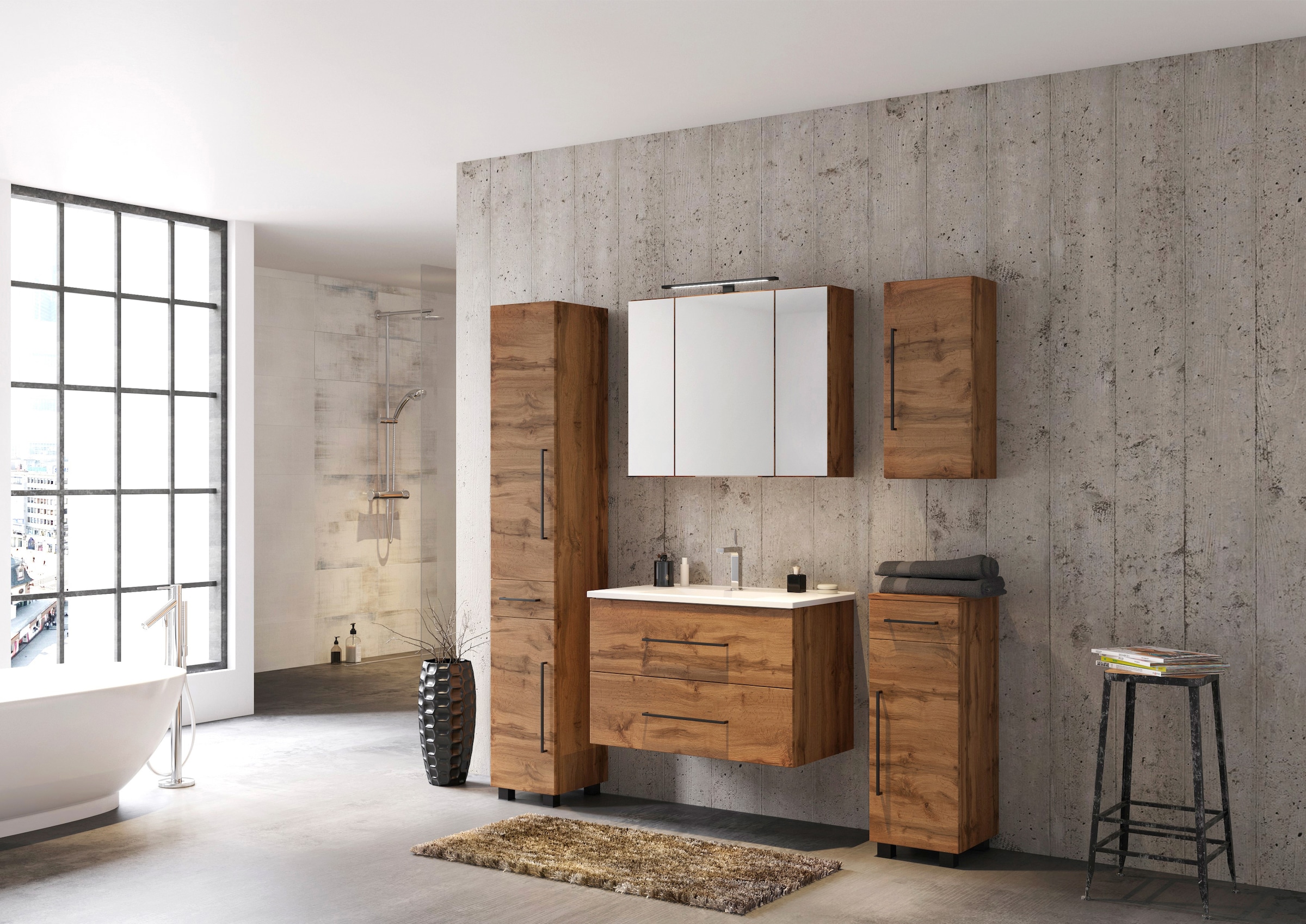 welltime Hängeschrank »Luena« Breite 30 cm, mit verstellbaren Einlegeböden