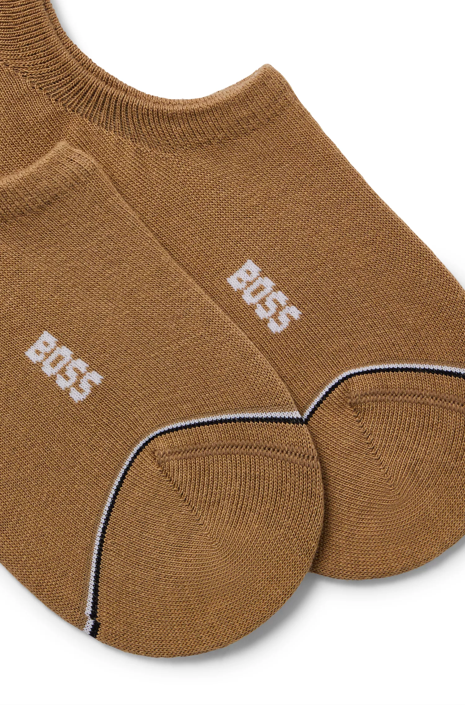 BOSS Preto - Pacote com dois pares de meias até o tornozelo com a marca.